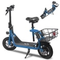 thumbnail image 3 of Dazone Electric Scooter Ebike, 450W 36V 12.5 Miles Long-range Battery Foldable Easy Carry Portable Design, Adult Electric Bicycle Scooter Up to 15.5 mph Commuter Scooter, 12 in Tires Off-Road, Blue, 3 of 9