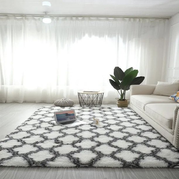 Alfombra con patrón de lana de seda Tie dye, sala de estar, dormitorio, cojín de cabecera, pelo largo, grosor lavable de 4cm