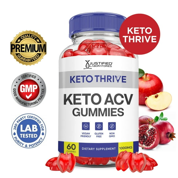 Keto Thrive ACV Gummies 1000MG Dietary Supplement 60 Gummys