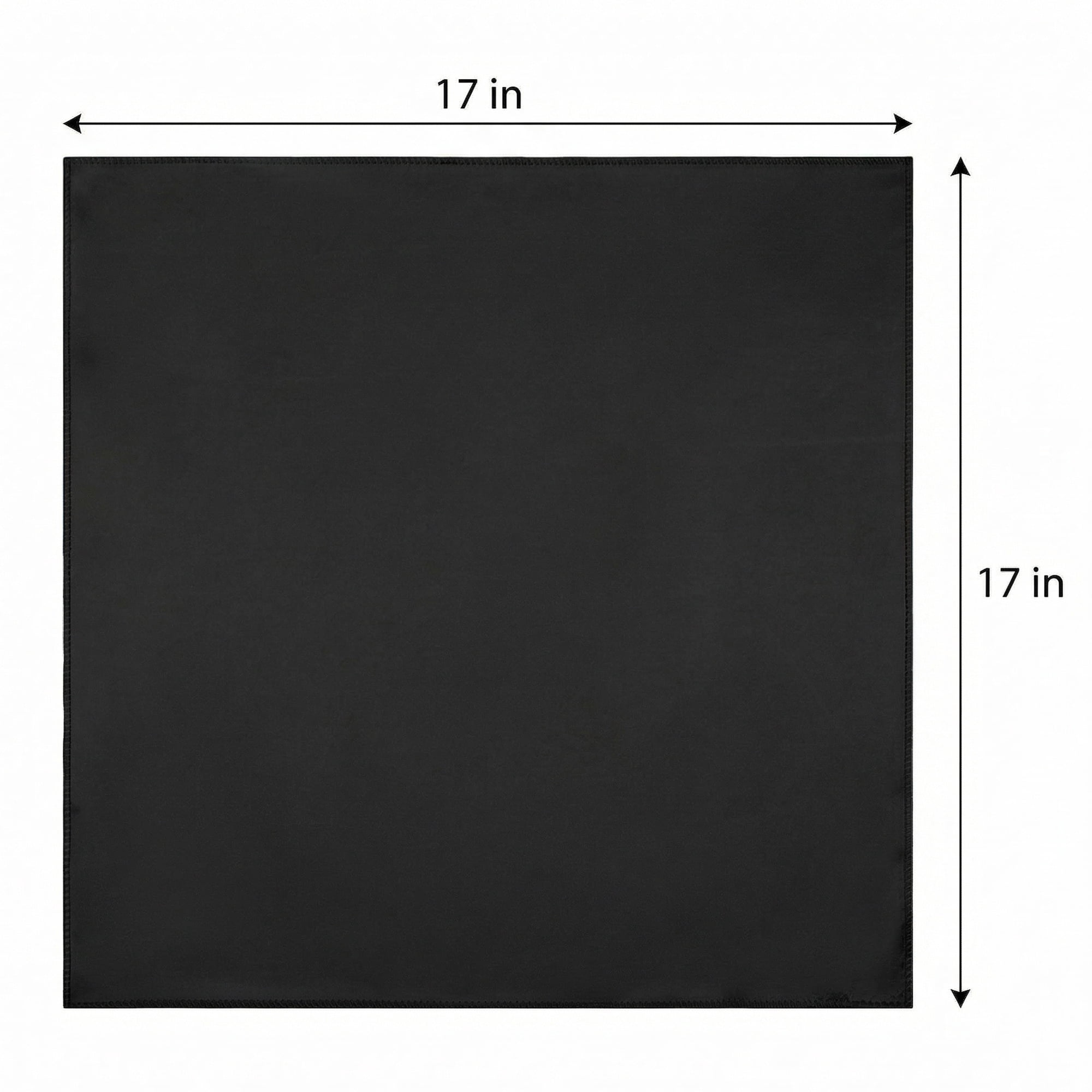 Unique Bargains 12Pcs Cotton Washable Reusable Cloth Napkins Black 17x17inch