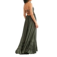 thumbnail image 3 of SUNSIOM Femmes Licol Long Robe Couleur Unie Plissée Ourlet Dos Nu Robe de Soirée pour Beach Club Streetwear d'Été, 3 of 6
