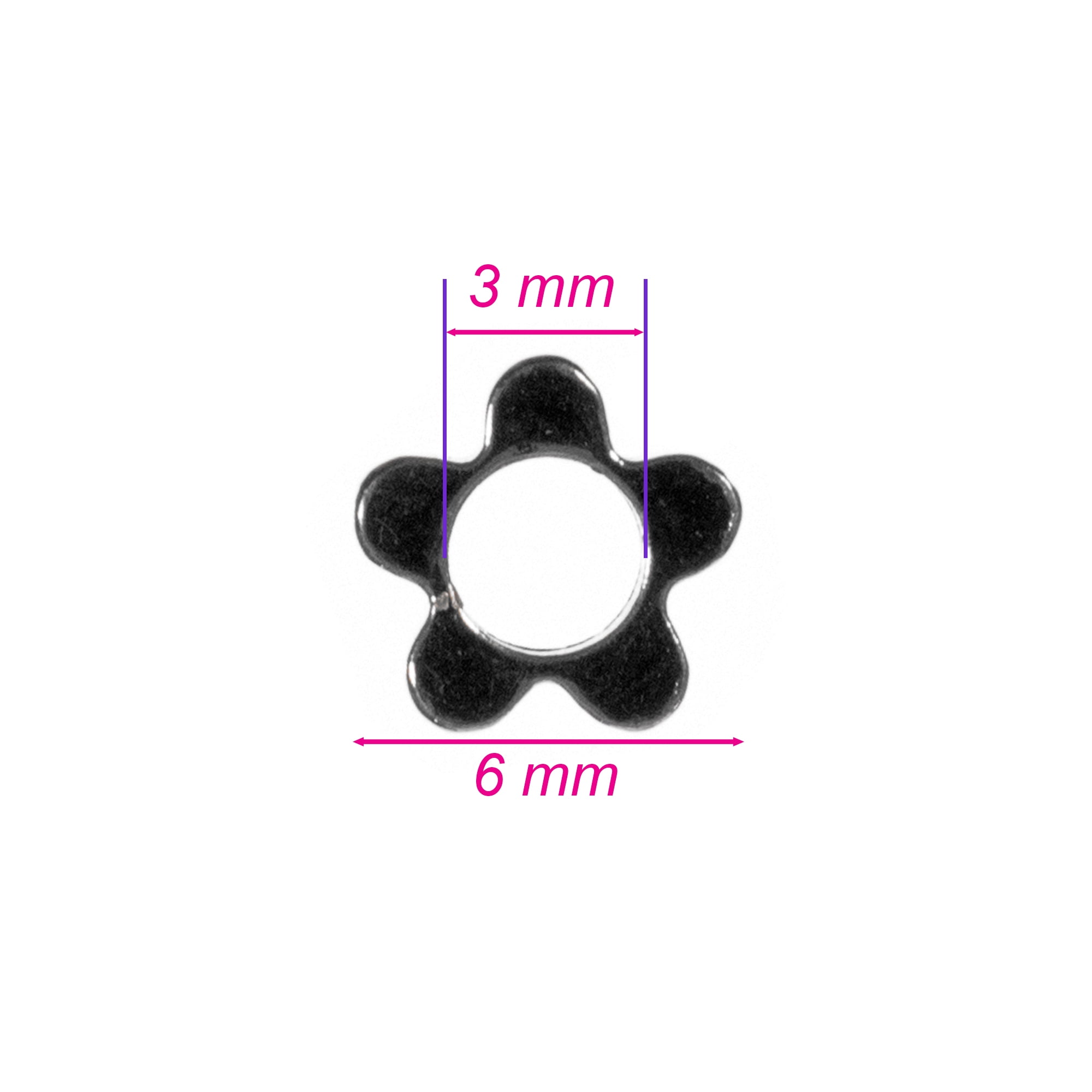 Craft County Plum Flower Bead Multipacks - 6mm Beads for DIY Jewelry and Crafting - Many Colors and Pack Sizes Available