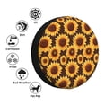 thumbnail image 4 of Sikiie Chocolate Plaid Sunflower PVC Leather Spare Tire Wheel Cover Spare Tire Cover, for Car Truck SUV Camper Trailer Universal Fit(14-17in)-16 inch, 4 of 6