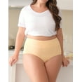 thumbnail image 5 of INNERSY Women's Plus Size XL-5XL Cotton Underwear High Waisted Briefs Panties 4-Pack (5XL,Beige), 5 of 8