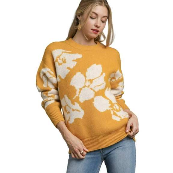 Umgee Floral Long Sleeve Sweater