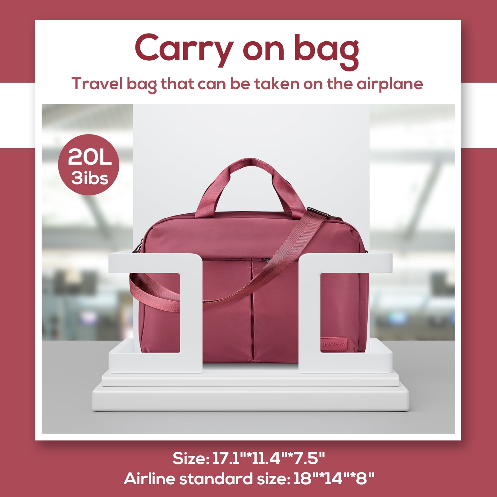 Joyway Travel Duffel Bag with Laptop Compartment, 15.6" Carry-On Bag, Sports Gym Bag with Shoulder Strap, Weekend Travel Bag