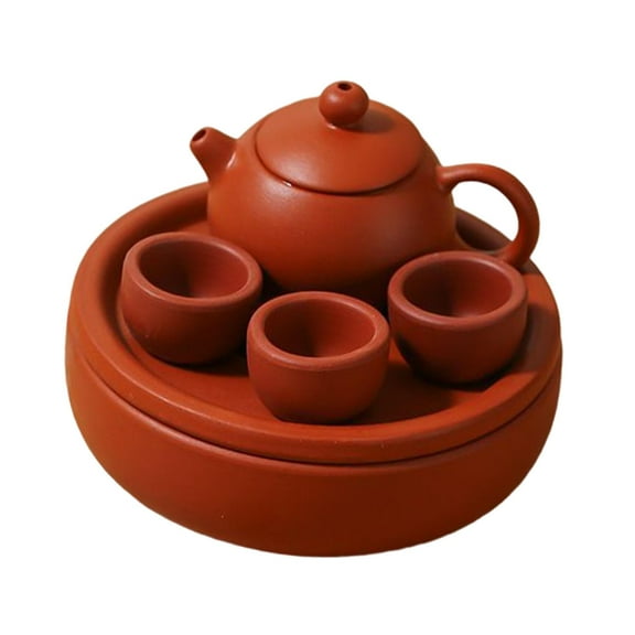 yotijay Mini Zisha Teapot Chinese Tea Pot with 3 Cups Teaware Gift Handmade for Teahouse 20ml Teapot
