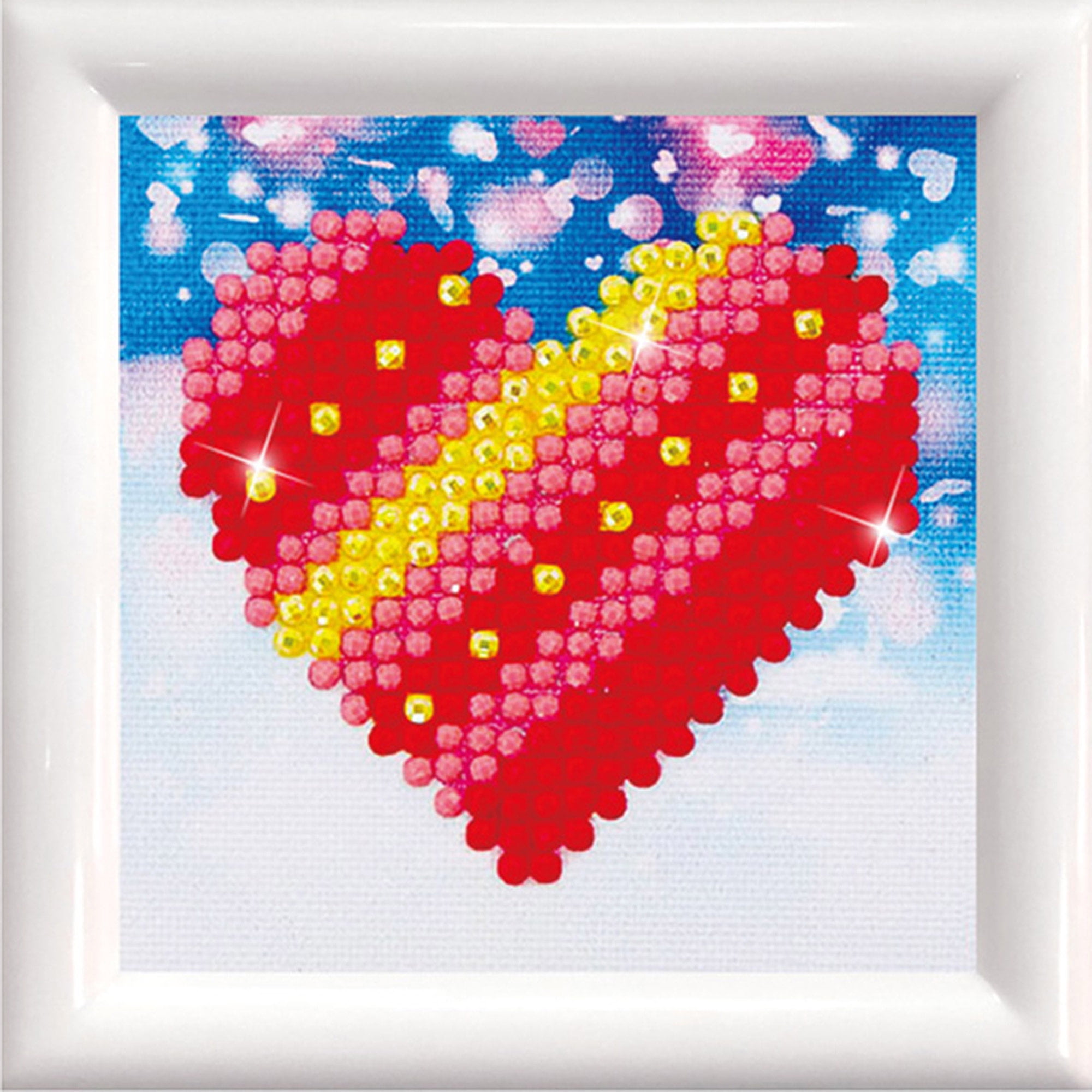 Canvas - 4x4 inch Pastel Polka Dot Hearts