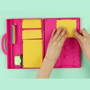 4M: KidzMaker: My Design Portfolio Fashion Studio - Design & Draw Outfits, Mix & Max Pattern Rubbing Plates, Travel Case, Arts & Craft Set, Kids 5+