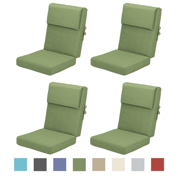 Aoodor 4-Piece Outdoor Chair Cushions 45 x 22 x 4 Inch Patio Furniture Seat Cushion - Green