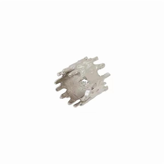 Saro Lifestyle NR620.S 2 x 2 x 2 in. Jagged Edge Napkin Ring, Silver - Set of 4