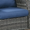 thumbnail image 4 of POCASSY 3 Piece Patio Set Outdoor Wicker Glider Rocking and Swivel Chairs with Side Table and Cushions - Patio Wicker Bistro Furniture Set, Gray Rattan & Blue Cushion, 4 of 9