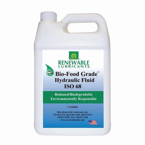 Renewable Lubricants Bio-Food Grade Hydraulic Fluid, 1 gal., ISO 68 87143