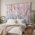 thumbnail image 3 of Pink Teal Forest Tapestry for Bedroom Wall Hanging Tapestry, Modern Oil Painting Art Ceiling Backdrop Tapestries Poster Blanket Wall Decor for Teens Room Living Room Dorm 51" x 59", 3 of 8