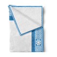thumbnail image 2 of Greek Key Soft Flannel Fleece Throw Blanket, Frame Traditional Vintage Square White Flowers and Fret Pattern, Cozy Plush for Indoor and Outdoor Use, 50" x 60", Blue White, by Ambesonne, 2 of 5