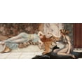 thumbnail image 2 of Godward, John William 32x16 Black Ornate Wood Framed with Double Matting Museum Art Print Titled - Mischief and Repose, 2 of 4