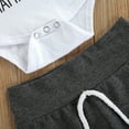 thumbnail image 5 of Seyurigaoka Baby Boys 3Pcs Summer Outfits Short Sleeve Romper +Knot Pants +Hat, 5 of 7