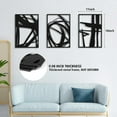thumbnail image 6 of Abstract Metal Wall Art Decor, 3 Pack Modern Wall Art, Minimalist Line Art Décor, 3D Textured Sculptures for Living Room Bedroom Bathroom (Black 11" x 16"), 6 of 6