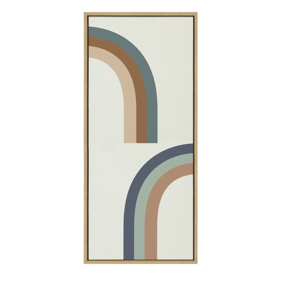 Sylvie Cheerful Rainbows 18 in x 40 in Framed Painting Canvas Art Print, by Kate and Laurel