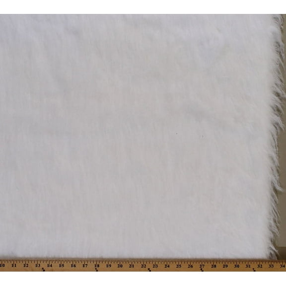White Long Hair Bridal Faux Fur Fabric by the Yard (fur-white)
