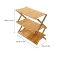 thumbnail image 4 of 3/4-Tier Foldable Outdoor Picnic Table Portable Bamboo Storage Shelves Shoe Rack, 4 of 20