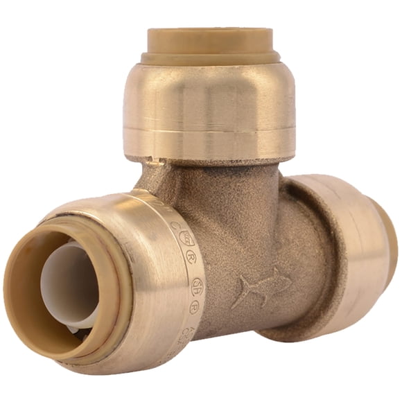 Conector de plomería Brass Tee SharkBite de 1/2 pulgada con conexión a presión