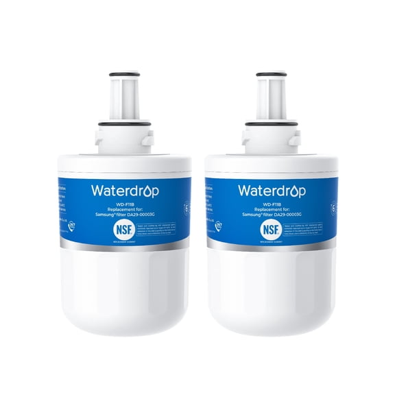 Waterdrop DA29-00003G Refrigerator Water Filter, Replacement for Samsung®, DA29-00003B, DA29-00003A, Aqua-Pure Plus, HAFCU1, RFG237AARS, FMS-1, RS22HDHPNSR, RSG257AARS, 2 Filters (Package May Vary)