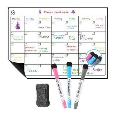 

Ana Acrylic Magnetic Calendar Fridge Magnet Calendar Monthly and Weekly Calendar