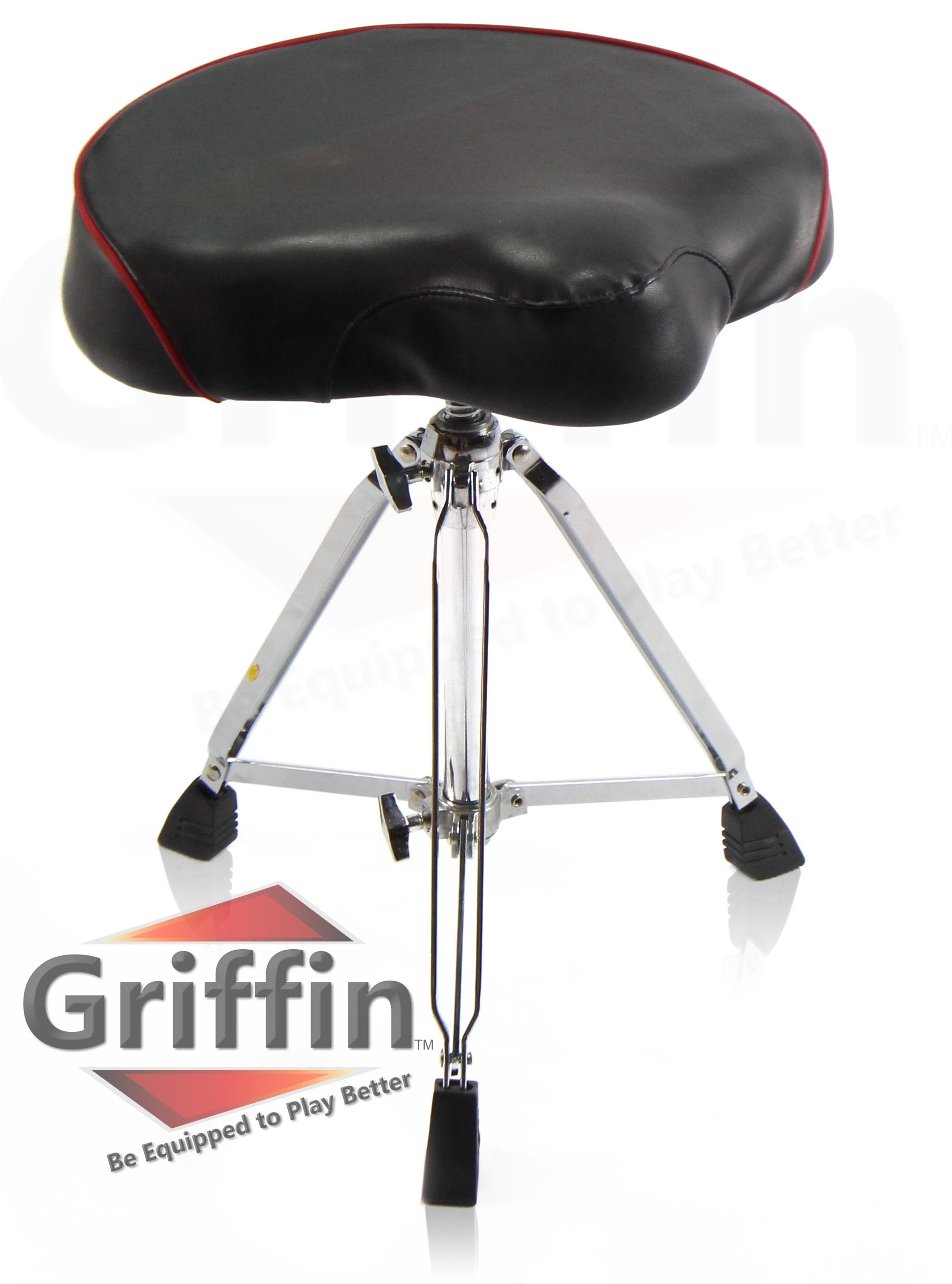 Saddle Drum Throne with Back Rest Support by Griffin Padded Leather