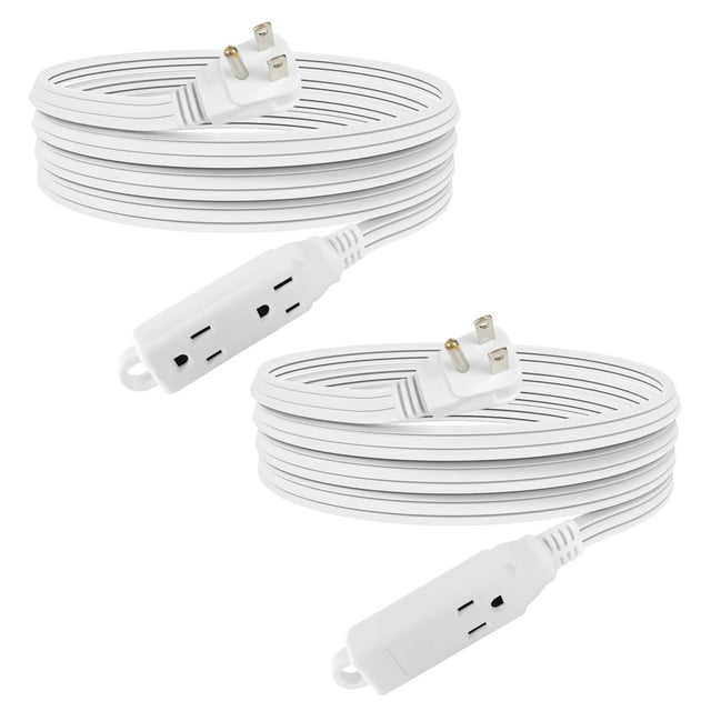 Cable de alimentación EP Extension Cord, 9 pies, 3 salidas, 16/3 SPT-3, blanco