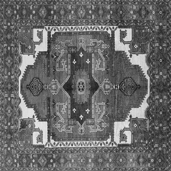 Ahgly Company Indoor Square Persian Gray Traditional Area Rugs, 6' Square