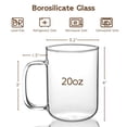 thumbnail image 3 of Juego de 2 tazas de vidrio BWODYAY de 600 ml para café y té helado, transparentes, 3 of 7
