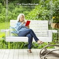 thumbnail image 5 of VINGLI XL Size Patio Wooden Porch Swing Outdoor with Cup Holders, Heavy Duty 880 LBS Hanging Swing Chair Bench with Hanging Chains for Yard, Lawn, Garden (4 FT Pro, White), 5 of 7
