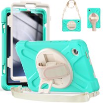 Case for Samsung Galaxy Tab A9 8.7" 2023 SM-X110 / SM-X115, Kids Friendly Rugged Cover Built-in 360° Rotatable Stand-Hand/Shoulder Strap/Pencil Holder for Samsung Galaxy Tab A9, Mintgreen