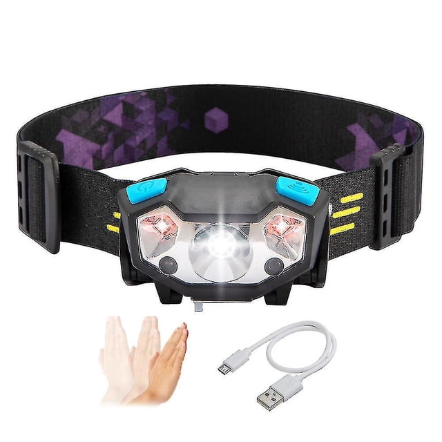 Linterna frontal Led recargable por USB, ultraligera, cómoda, superbrillante, resistente al agua, para correr, hacer senderismo y andar en bicicleta