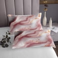 thumbnail image 3 of Pink Watercolour Marble Bedspread Set King Size Abstract Art Coverlet Set For Teens Girls Adults Colorful Retro Artwork Style Quilt Set Stone Pattern Bedding Set, 3 of 5