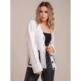 thumbnail image 5 of Women Chunky Knit Cardigan Sweater Long Sleeve V Neck Button Up Cardigan with Pocket for Fall and Winter White XL, 5 of 8