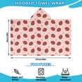 thumbnail image 2 of Strawberry Plants Fruit Flower Pink Pattern Hooded Bath Towel，50"x30" for Ages 3 To 12 Kids, Quick Dry Lightweight Soft Microfiber Hood Beach Towel Cover Up for Kids, 2 of 7