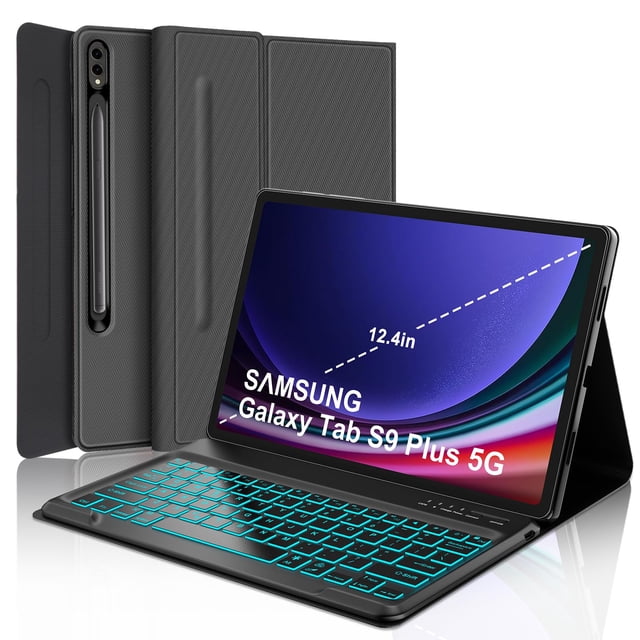 Funda con teclado SENGBIRCH para Samsung Galaxy Tab S9+ 12.4" Bluetooth