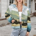 thumbnail image 3 of Jackets for Women Winter Coat Jackets Flannel Stand Collar Jacket(Mountain Lake Reflections,Size:S-4XL), 3 of 7