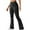 Black#2, variant on Xuniizn Womens Yoga Pants V Shaped High Waisted Flared Stretch Slim Trouser Style Yoga Pants Solid Color Running Workout Gym Leggings, Gifts for Her