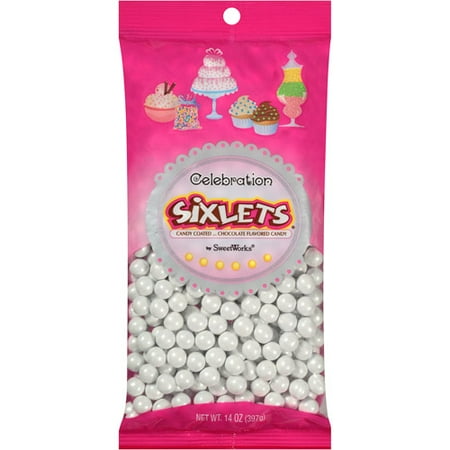 Celebration by SweetWorks Sixlets Chocolate Flavored White Candy, 14 (The Best White Chocolate)