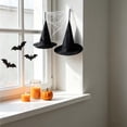 thumbnail image 5 of JHyouerji Witch Hat Hanging Ornament 15x14x14in Black Halloween Window Party Wall Soft Decor Pendant, 5 of 6