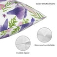thumbnail image 5 of YFYANG Square Decorative Throw Pillow Case (Without Pillow Insert), Watercolor Purple Floral Pattern Bedroom Sofa Car Cushion Cover, 22"x22", 5 of 9