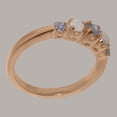 thumbnail image 4 of LBG British Made 14k Rose Gold Natural Tanzanite & Opal Womens band Ring - 33 size options - Size 10, 4 of 7