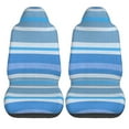 thumbnail image 2 of Easy to Install Car Universal Seat Cover, Blue Woven Stripes Four Seasons Universal Front Seat Cover, 2-Piece, 2 of 8