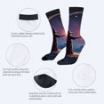 thumbnail image 3 of Four Seasons Universal Socks (2 Pairs) - Unisex Trendy Mixed Color Socks with Enchanting Wizard Design Starry Sky & Comet Pattern, 3 of 5