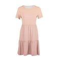 thumbnail image 6 of Erwazi Summer Casual Dresses for Women Swing Short Sleeve T Shirt Dresses Tiered Flowy Beach Mini Dress with Pockets, 6 of 6