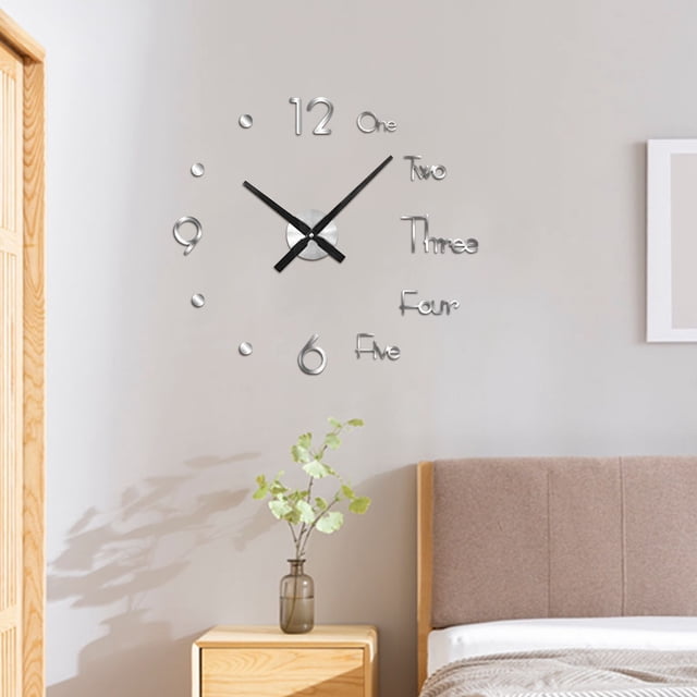 TIMIFIS Bedroom Decor Frameless DIY Wall Mute Clock 3D Mirror Surface Sticker Home Office Decor Halloween Decorations - Fall