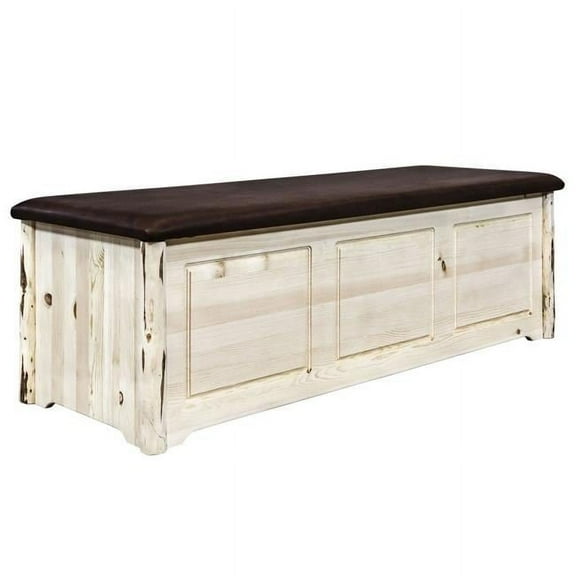 Montana Woodworks  Montana Blanket Chest, Saddle Upholstery